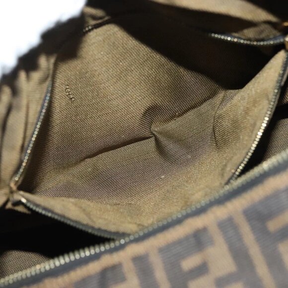 FENDI Zucca Canvas Vanity Pouch Black Brown gold Auth 136534 - Picture 13 of 16